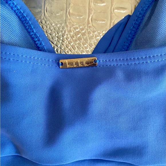 Nicole Miller sz S sz M sz XL Blue Yonder 1 Piece Sweetheart Neckline Center Tie - Picture 5 of 7